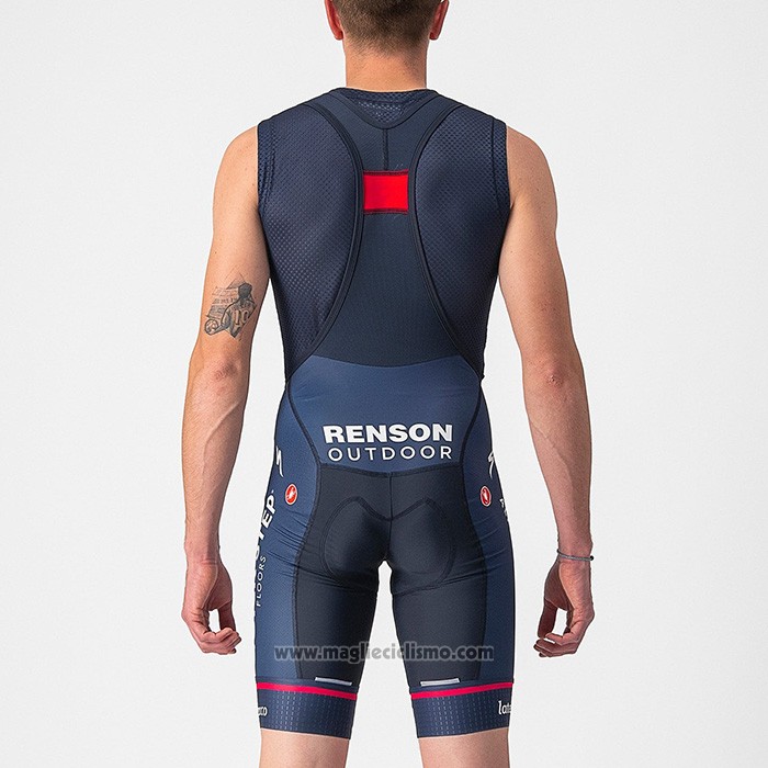 2022 Abbigliamento Ciclismo Deceuninck Quick Step Blu Bianco Manica Corta e Salopette